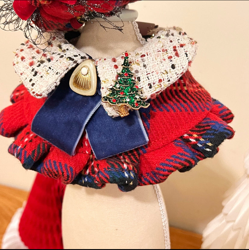 Classic Red Checkered Pleated Skirt Scarf 經典紅格百摺圍巾（女裝）