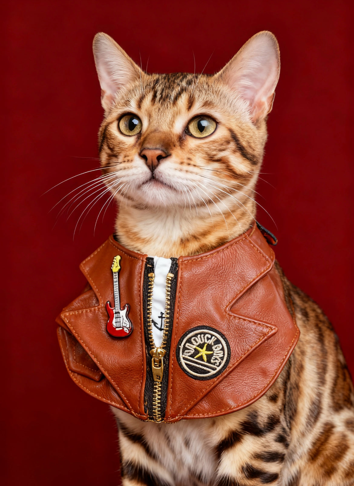 GDC0677 	Rock友皮褸圍巾（棕色）