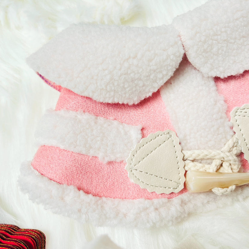 Korean Style Pink Fleece Cape 韓風粉紅毛絨圍巾