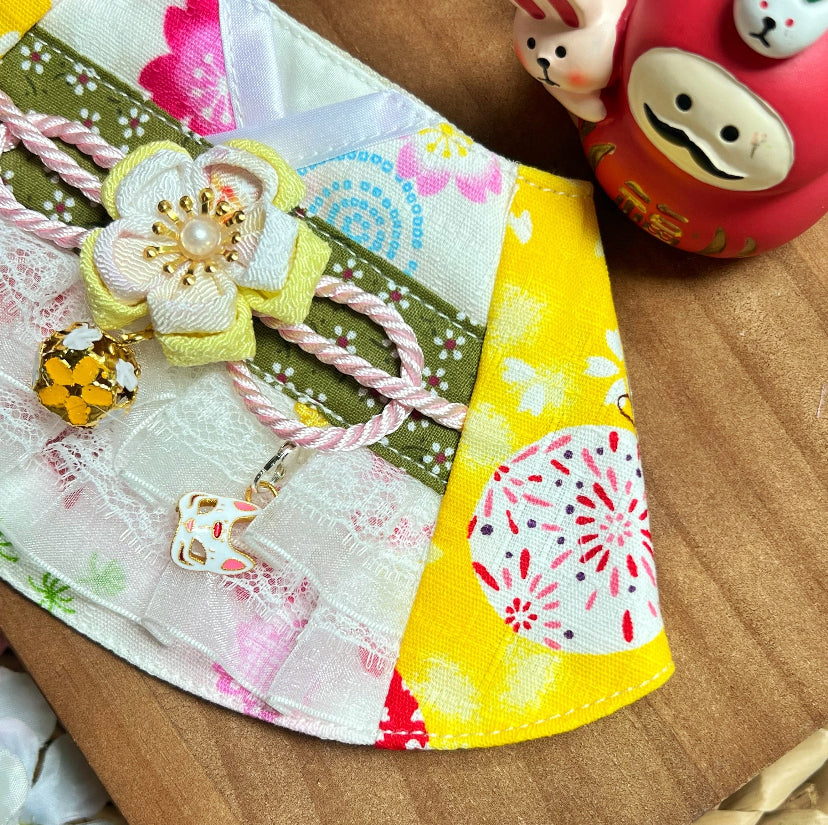 Gion Matsuri Inari Yukata Scarf with Shinto fox 夏日祭之稻荷浴衣圍巾配日本白狐