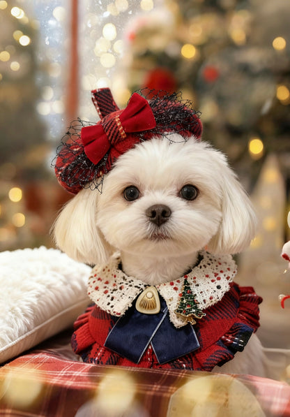 Classic Red Checkered Pleated Skirt Scarf 經典紅格百摺圍巾（女裝）