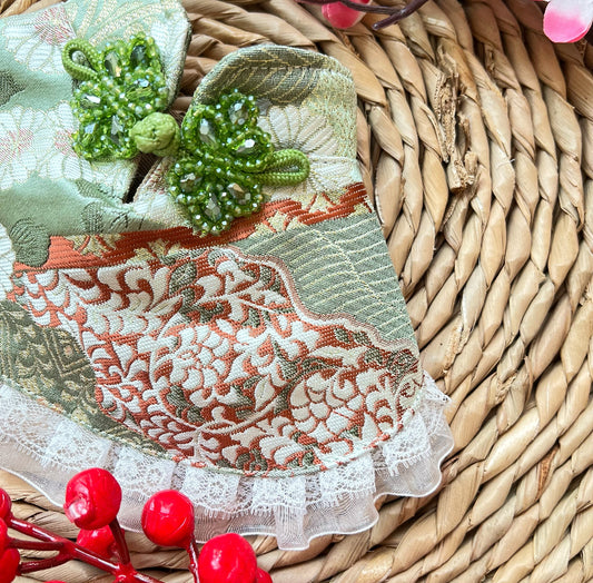 Elegant Green Lace Cheongsam Pet Scarf product image 2 | GutsDogCom