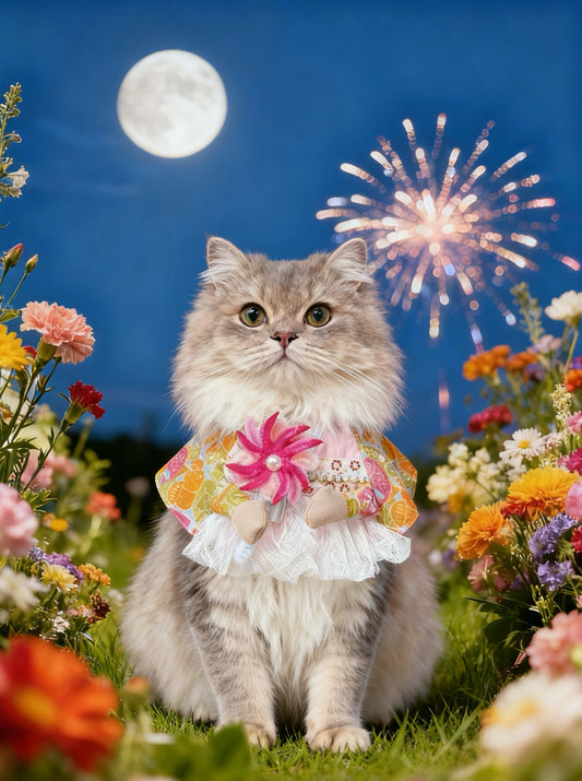 GDC1012 煙火祭典櫻舞和服圍巾（女款）