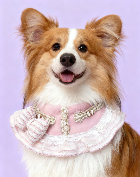 Cutie Pink Tweed Cape 可愛小香風圍巾（粉紅色）