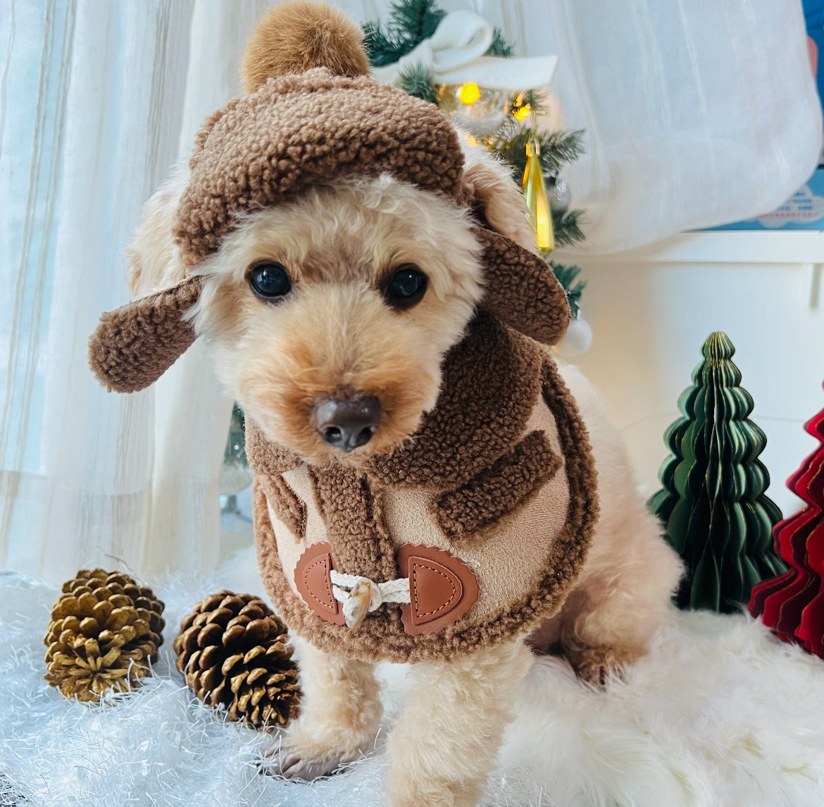 Korean Style Brown Fleece Cape 韓風啡色毛絨圍巾