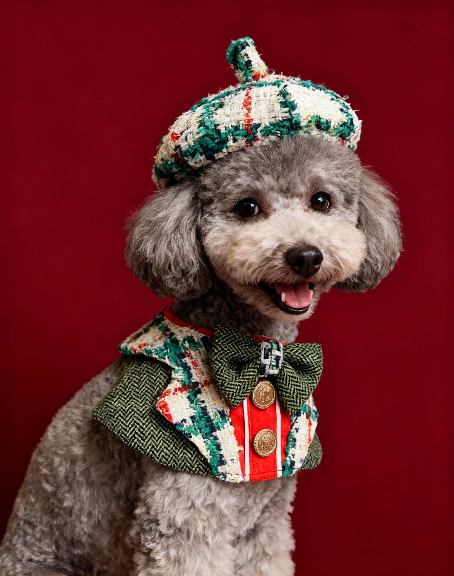 Tweed Green Wilderness Christmas Suit Scarf 粗毛綠野聖誕西裝