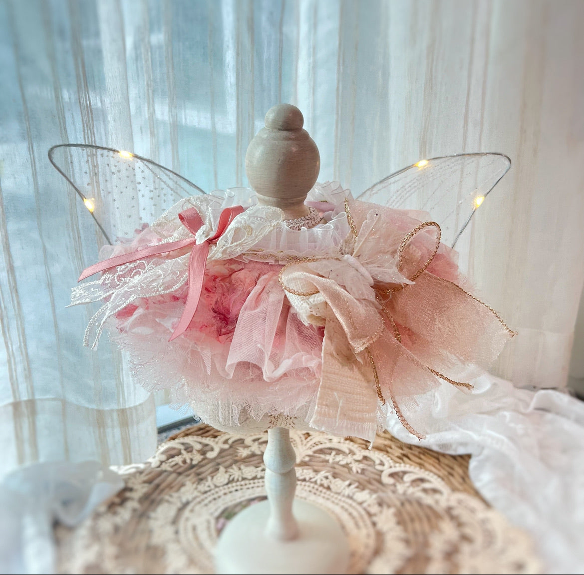 Pink Flowered Fairy Scarf 春田花花粉紅小仙圍巾