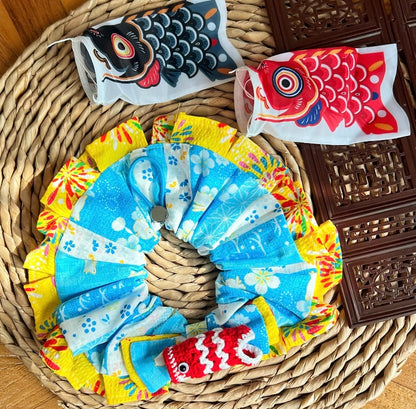 Hanabi Taikai Jade Rabbit with Red Koinobori Lantern 玉兔煙火大會配紅色鯉魚旗燈籠