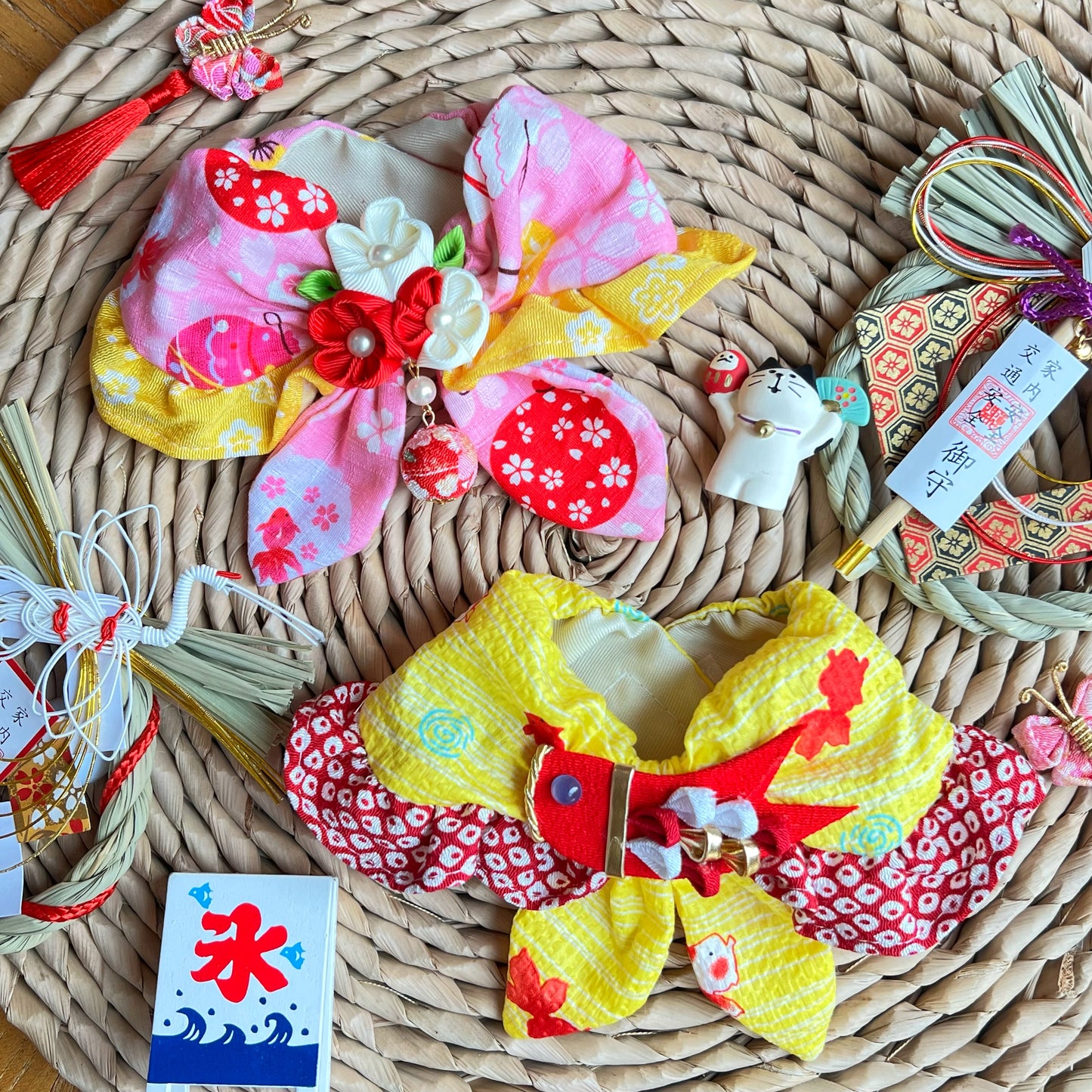 Kyoto Washi Flower Ball Yukata Towel (Bamboo Cloth) 京都和風花球浴衣巾（日本竹節布）