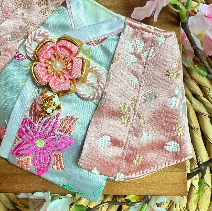 Sakura with Jade Rabbit Kimono Scarf 祭典月兔伴櫻花和服圍巾