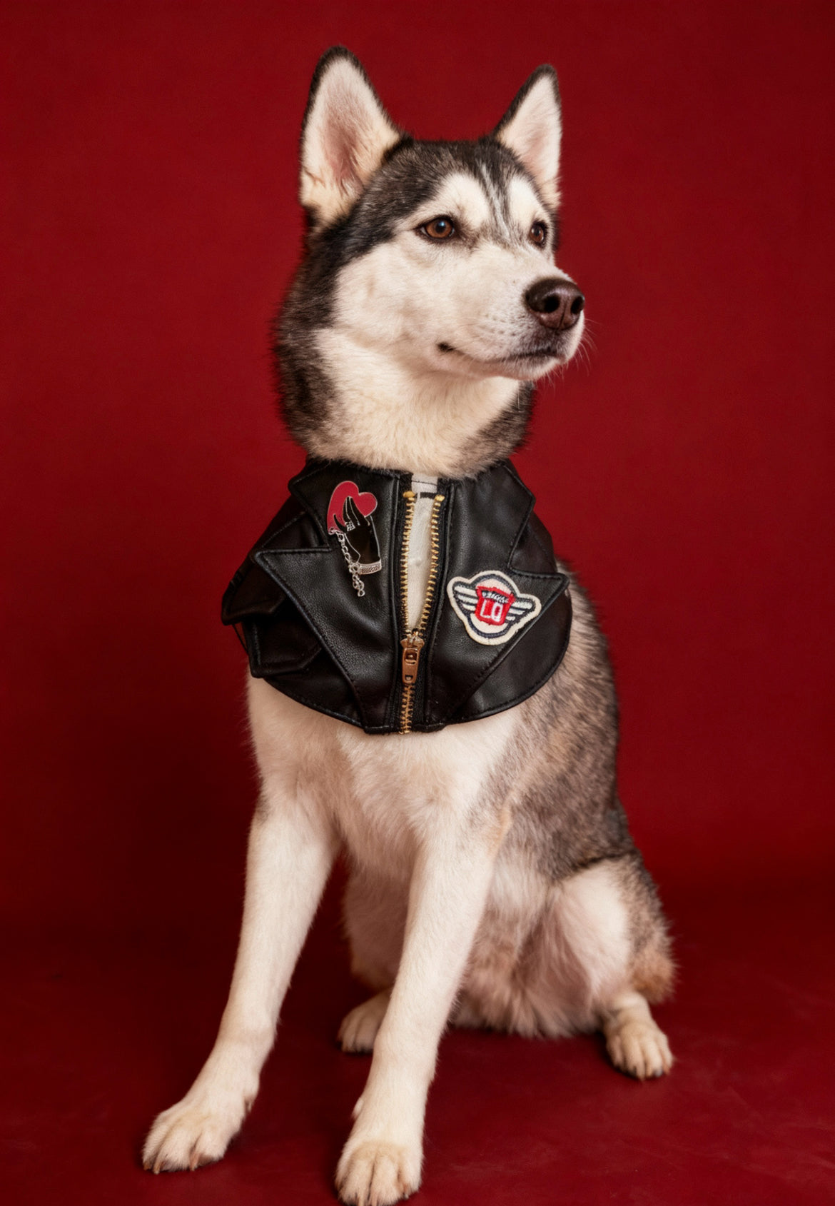 GDC0675 	Rock友皮褸圍巾（黑色）