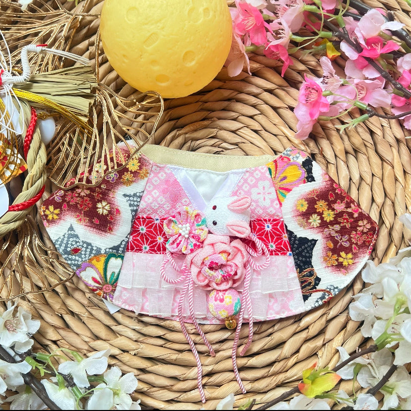 SakuraKimo BunnyKnot Kimono Scarf 櫻兔彩花蕾絲和服