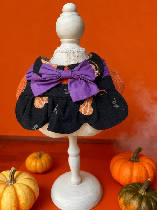 Forest Pumpkin Bubble Pet Skirt - Black
