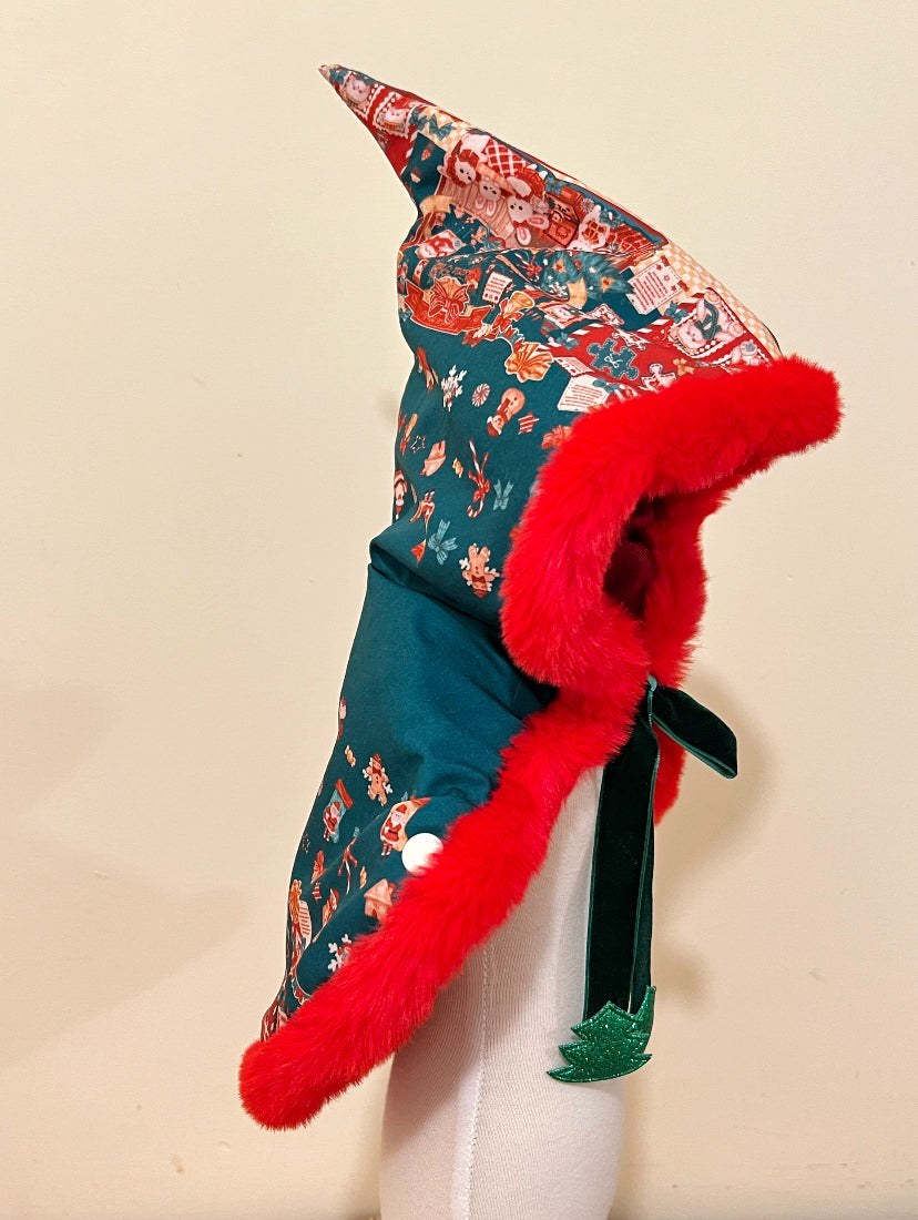 GDC0404 聖誕派對毛毛斗篷（紅邊）