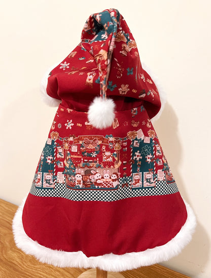 GDC0398 聖誕派對毛毛斗篷（白邊）