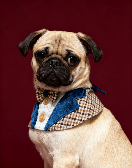 Vintage British Suit Scarf (Blue) 復古英倫西裝圍巾（藍色）