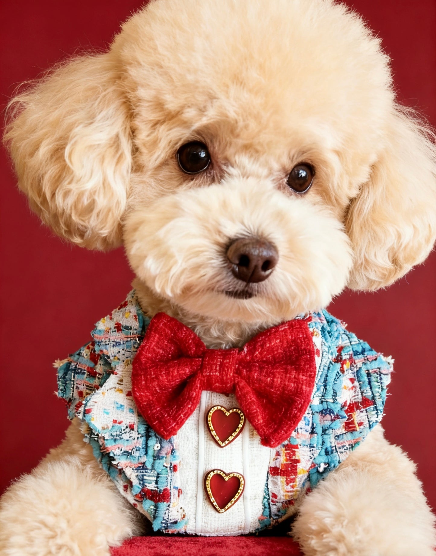 GDC0530 藍紅粗毛編織西裝圍巾