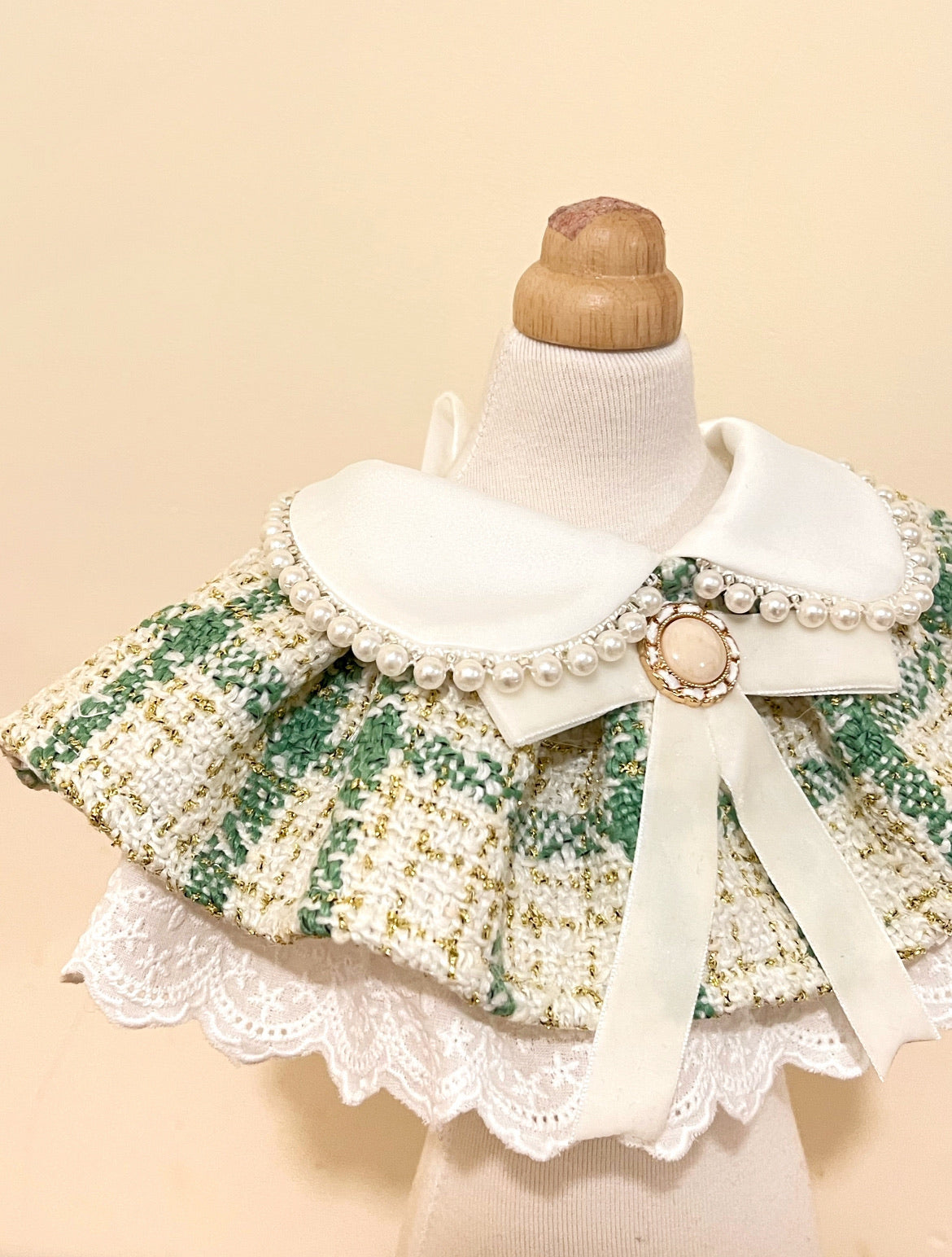 GDC0515 貴族復古校園圍巾（金綠色）