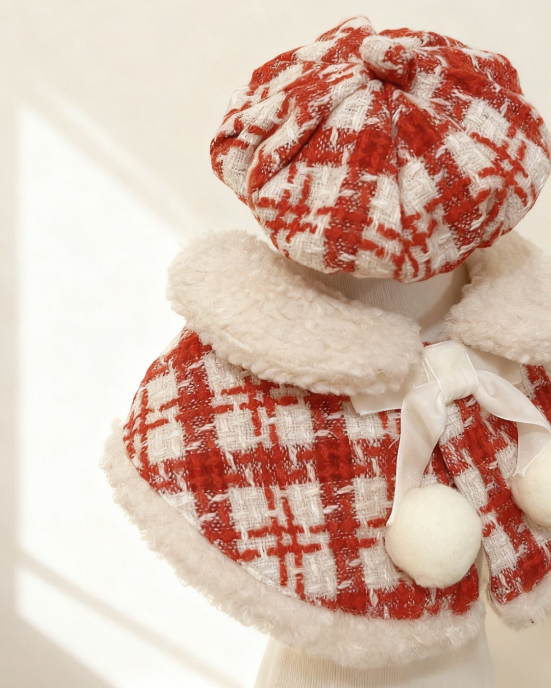 KAI0462 粗毛紅格畫家帽