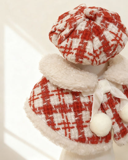 KAI0462 粗毛紅格畫家帽