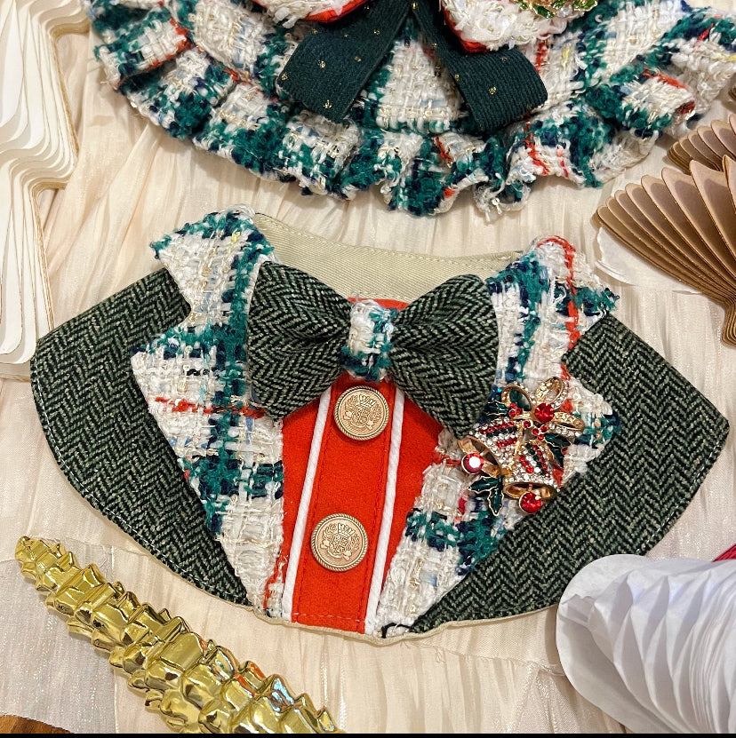 Tweed Green Wilderness Christmas Suit Scarf 粗毛綠野聖誕西裝