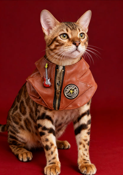 GDC0677 	Rock友皮褸圍巾（棕色）