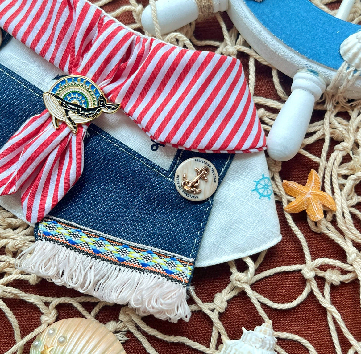 Red Stripes Sailor Scraft 紅間紋水手領巾