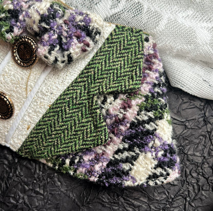 GDC0535 紫綠粗毛西裝圍巾