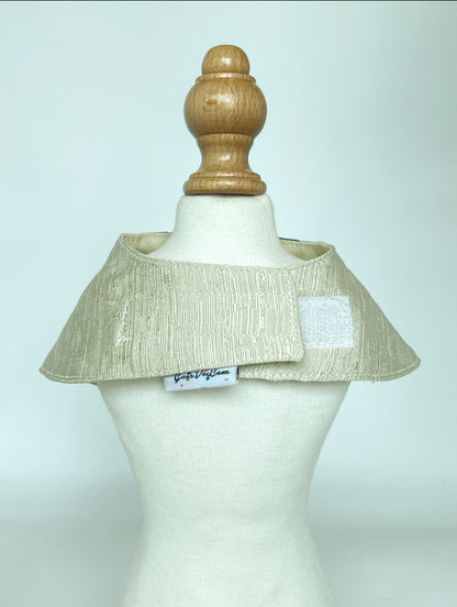 Traditional Korean Hanbok with Waist Pouch Scarf (Sliver white with ocean blue) 傳統韓服掛袋圍巾（銀白配海藍色）