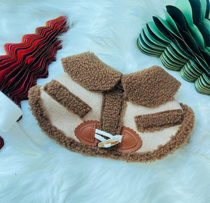 Korean Style Brown Fleece Cape 韓風啡色毛絨圍巾