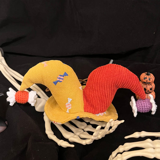Candy Clown Pet Hat - Yellow Orange