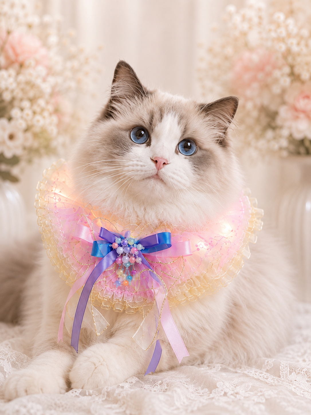 Starmist Moonhue light-up pet cape | GutsDogCom