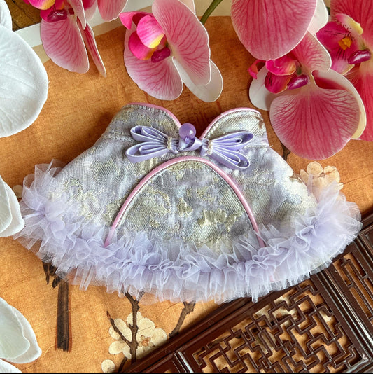 Chinese Light Yarn Bubble Cheongsam Scarf (Purple) 中式輕紗泡泡旗袍圍巾（紫色）