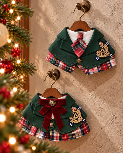 (Pre-order) Noël Tartan Academy – Forest Green Gentleman Scarf
