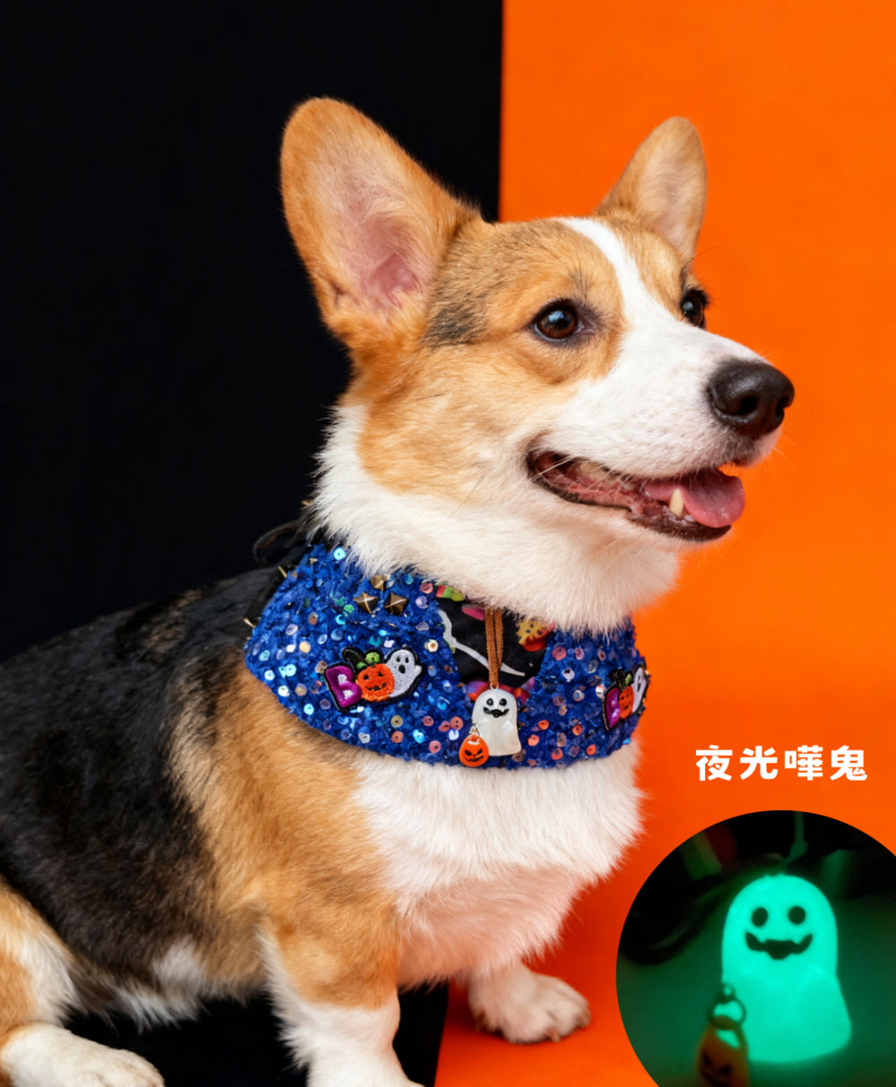 Sparkly Spooky Denim Pet Scarf