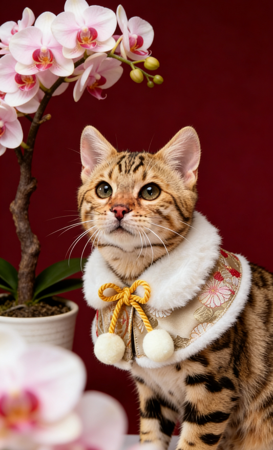Japanese Faux Fur Shawl Pet Scarf - Gold product image 2 | GutsDogCom