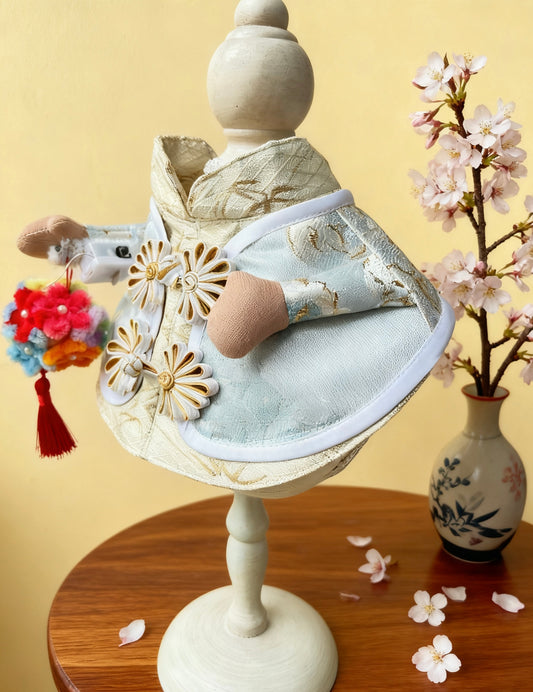 Brocade Bamboo Fish Tang Suit Pet Scarf with Lantern product image 2 | GutsDogCom