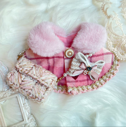 Pink Beauty Fuzzy Cape (With Bag) 粉紅佳人毛毛披肩圍巾（配包包）