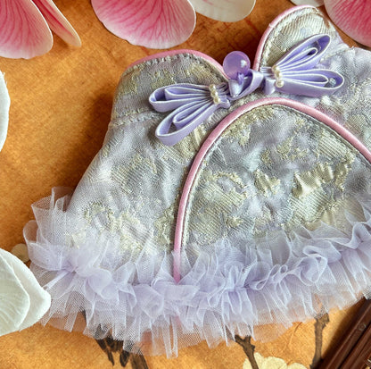 Chinese Light Yarn Bubble Cheongsam Scarf (Purple) 中式輕紗泡泡旗袍圍巾（紫色）