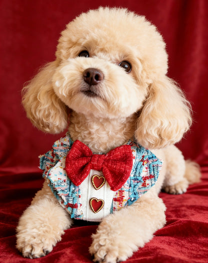 GDC0530 藍紅粗毛編織西裝圍巾