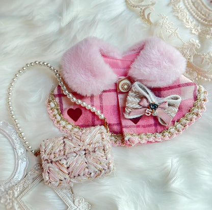 Pink Beauty Fuzzy Cape (With Bag) 粉紅佳人毛毛披肩圍巾（配包包）