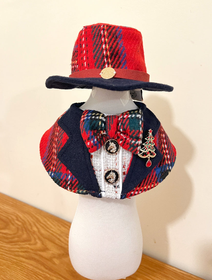 GDC0405 粗布紅格紳士帽