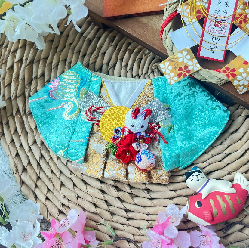 Moonhare Nishiki Kimono Scarf (Men's) 月兔錦領和服圍巾 （男款）