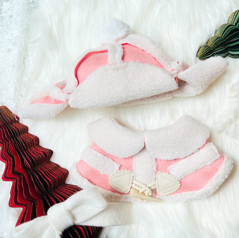 Korean Style Pink Fleece Cape 韓風粉紅毛絨圍巾