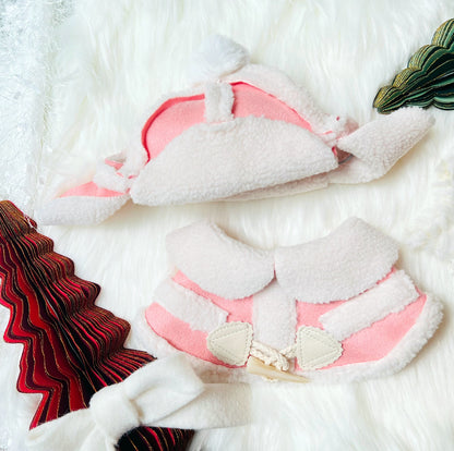 Korean Style Pink Fleece Cape 韓風粉紅毛絨圍巾