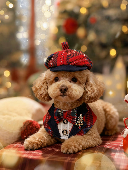 Classic Red Checkered Gentleman Suit Scarf 經典紅格紳士西裝圍巾