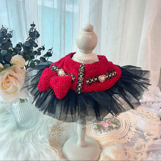 GDC0935 優雅酒紅小香風圍巾