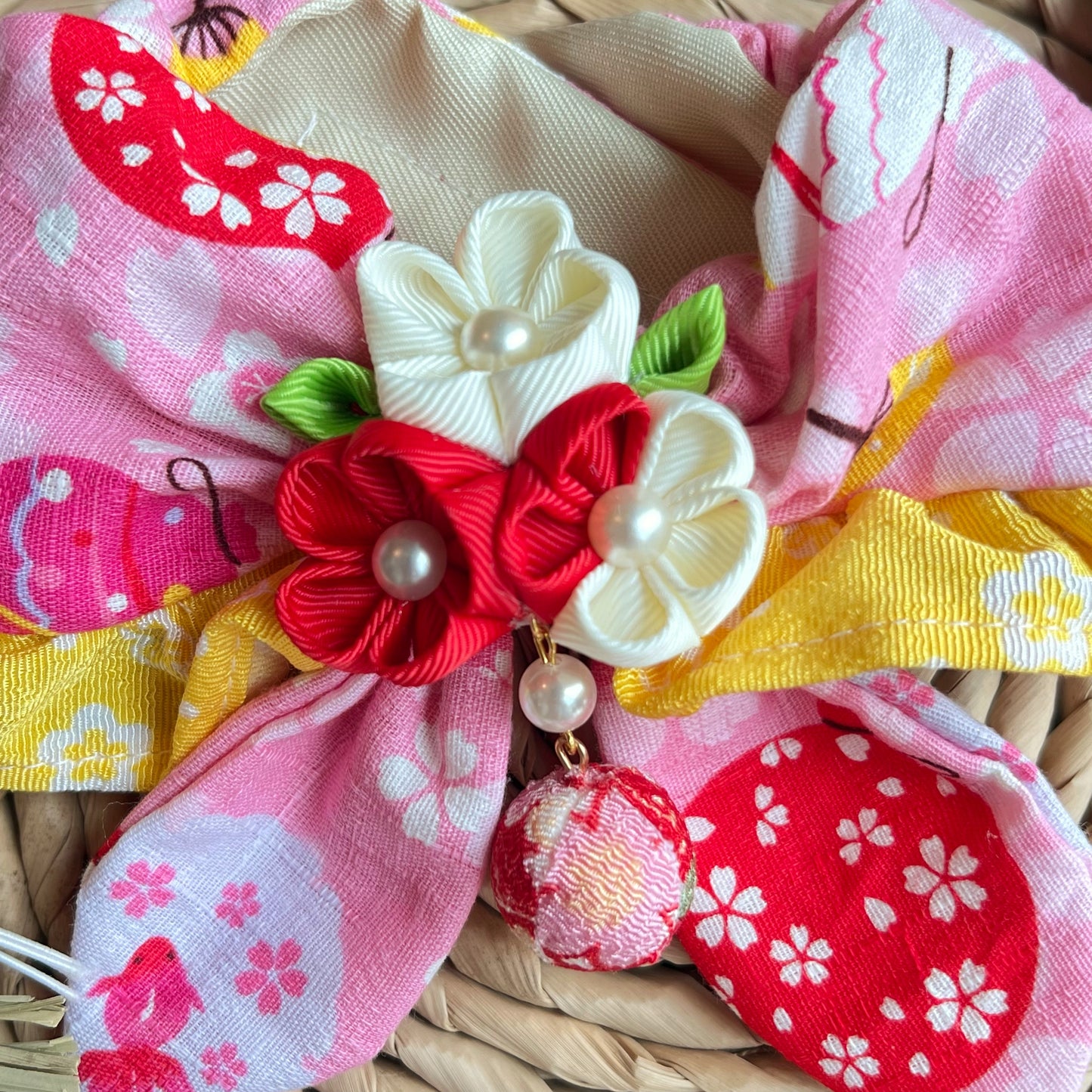 Kyoto Washi Flower Ball Yukata Towel (Bamboo Cloth) 京都和風花球浴衣巾（日本竹節布）