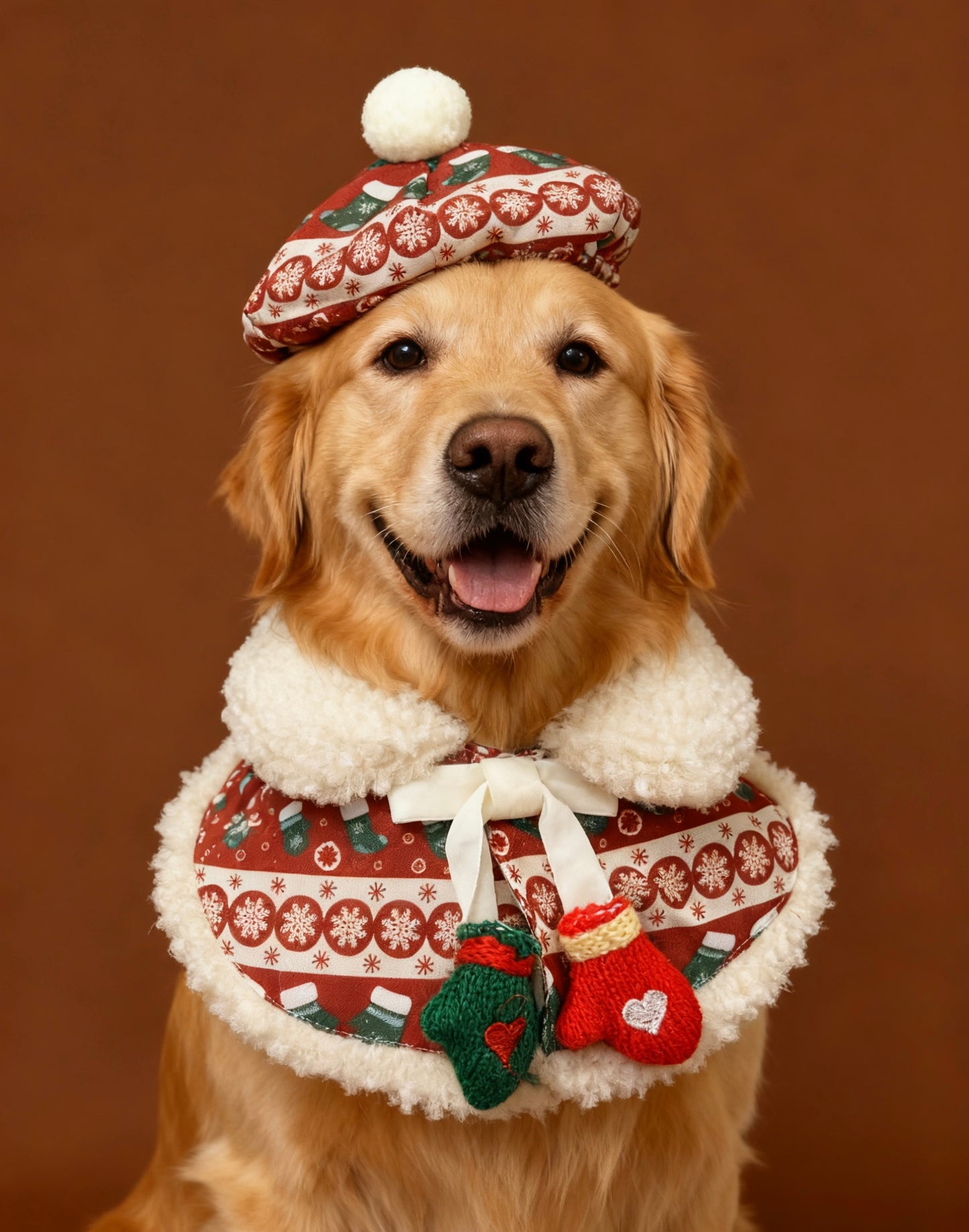 Christmas Cape with Gloves 聖誕掛頸手套毛毛圍巾