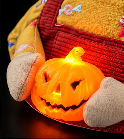 Candy Clown Pet Scarf with Pumpkin - Turmeric Brick Red